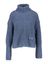 Blauwe gebreide pull met rolkraag en knoopdetail Ami March23