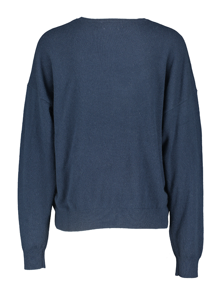 Blauwe pull met ronde hals en lange mouwen Agata March23