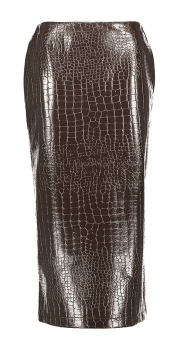 Chocolat kokerrok in imitatieleer en slangenprint Cleo March 23