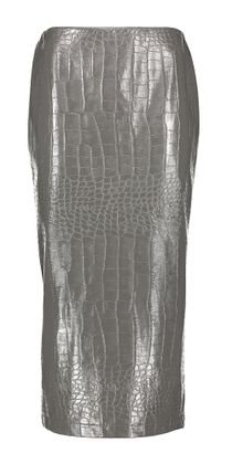 March 23 Silver grey kokerrok in slangenprint in imitatieleer Cleo