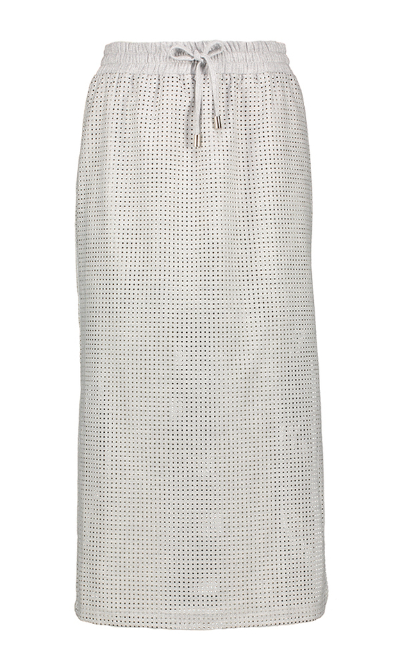 Lichtgrijze rok in structuur met elastiek Chiara March 23 