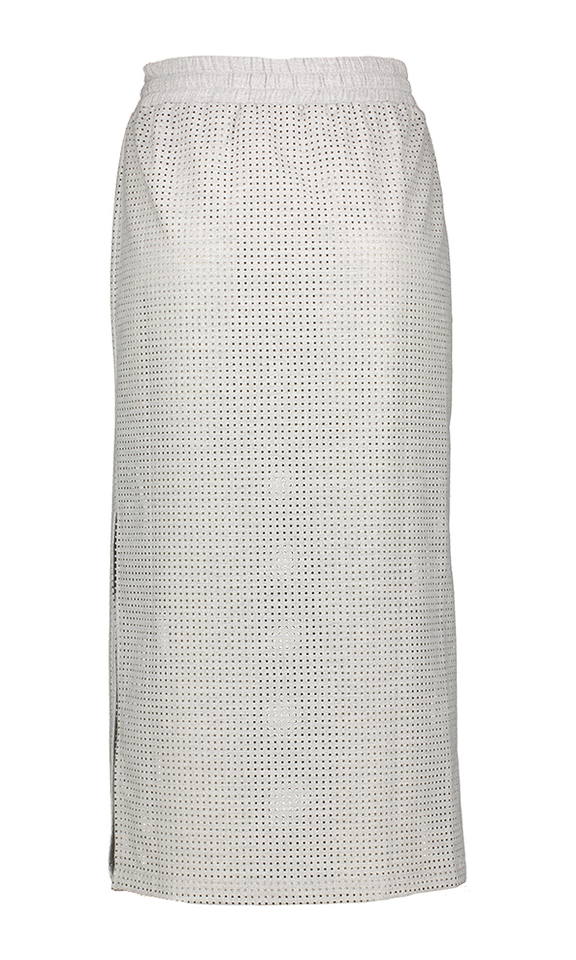 Lichtgrijze rok in structuur met elastiek Chiara March 23 