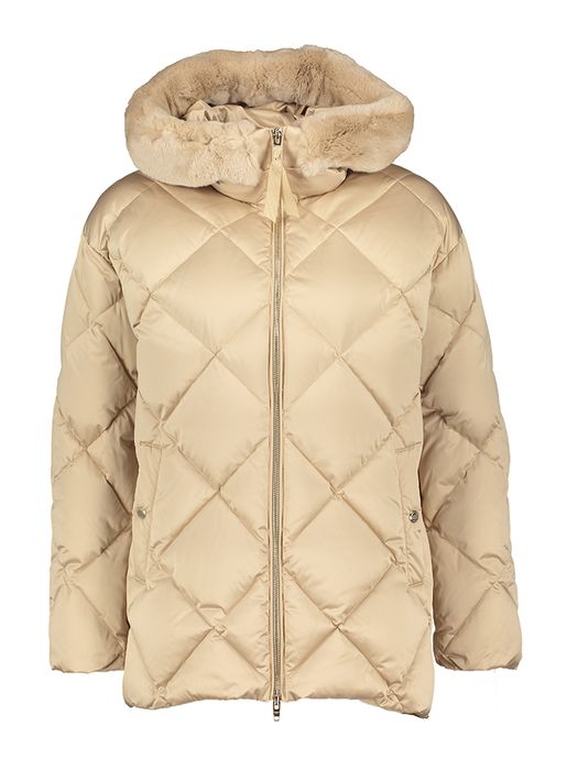 Champagne kleurige jas met bont aan de kap Mansi Rock&Blue