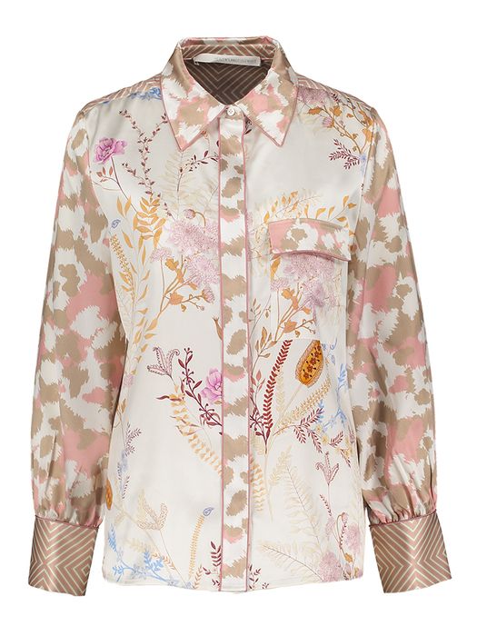 Mulitcolor satijnen blouse met print Herzen's