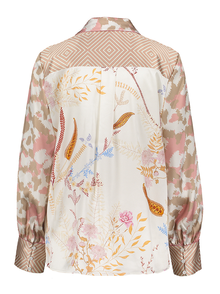 Mulitcolor satijnen blouse met print Herzen's