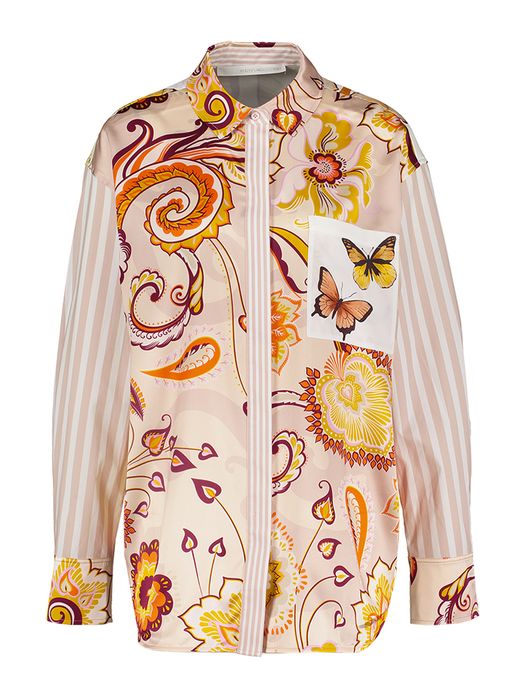 Beige blouse met multicolor print Herzen's