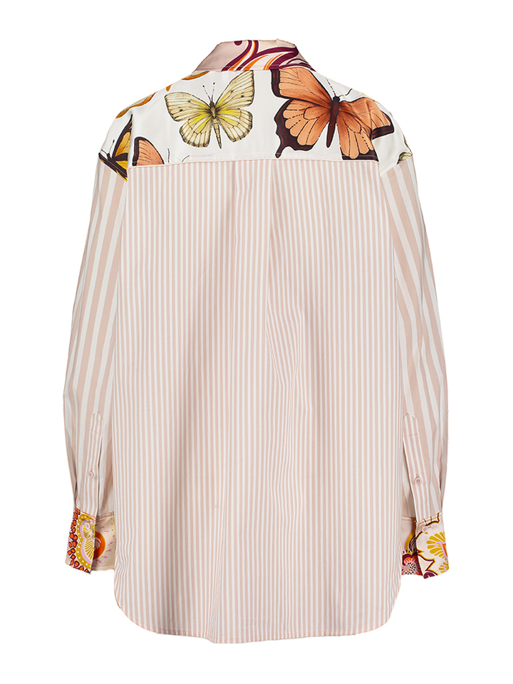 Beige blouse met multicolor print Herzen's