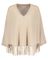 Beige poncho met v-hals en franjes Herzen's