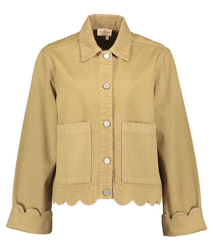 Beige jas met speciale boord Stella Nova