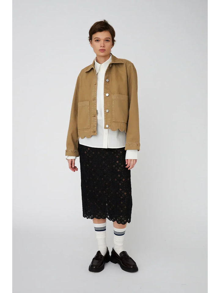 Beige jas met speciale boord Stella Nova