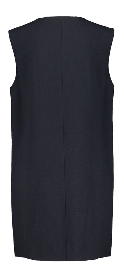 Donkerblauwe mouwloze jurk met knopen Stella Nova