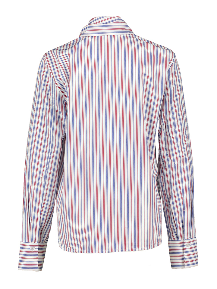 Witte bloes met blauw en rode strepen Stella Nova