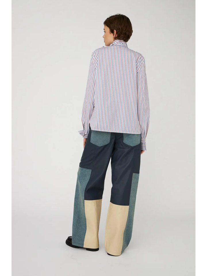 Witte bloes met blauw en rode strepen Stella Nova