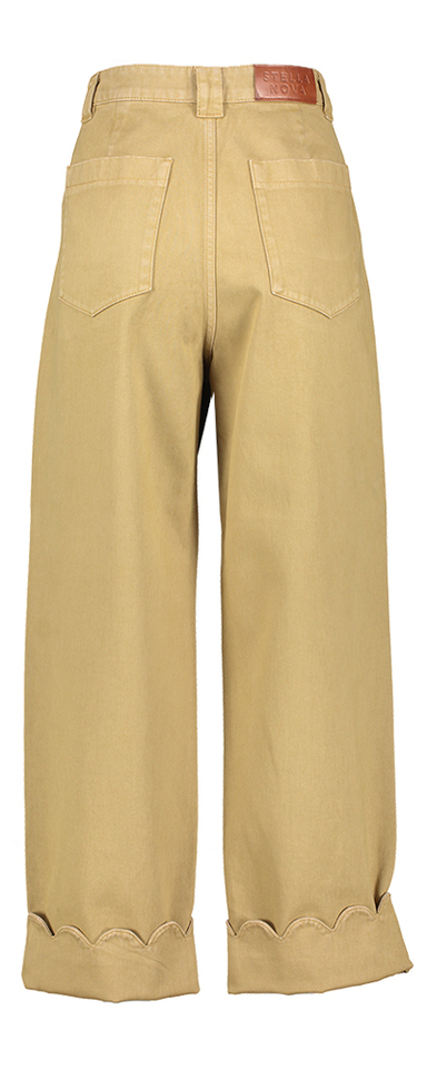 Beige katoenen loose fit broek met speciale boord Stella Nova 
