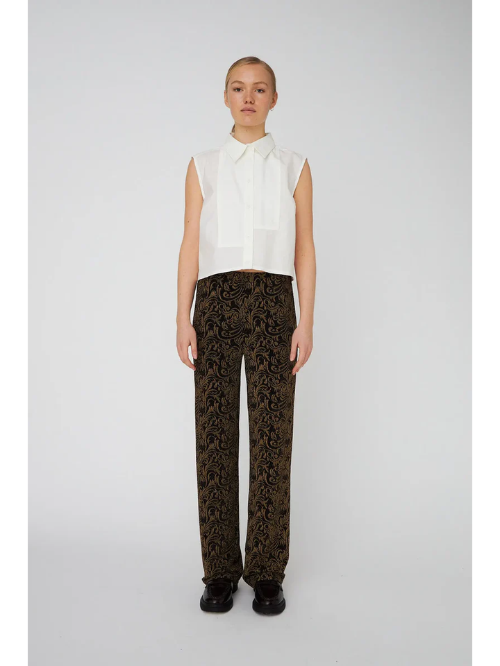 Zwarte broek met gouden glitter print Stella Nova