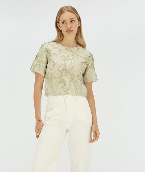 Beige bloes met goudkleurig detail Kiliana Josh V