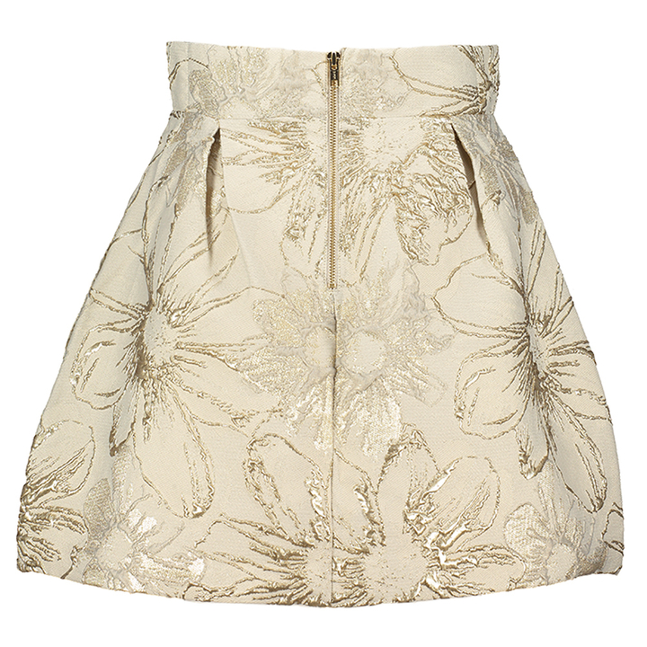 Beige korte rok met goud kleurig detail Marleen Josh V