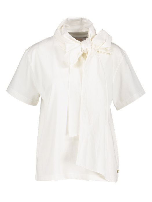 Witte katoenen t-shirt met strik detail Darcy Josh V