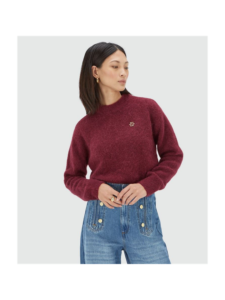 Bordeaux kleurige gebreide trui Fresia Josh V
