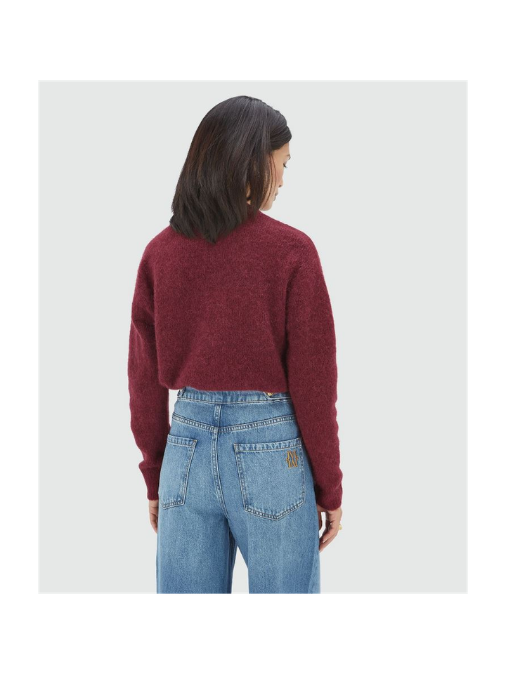 Bordeaux kleurige gebreide trui Fresia Josh V