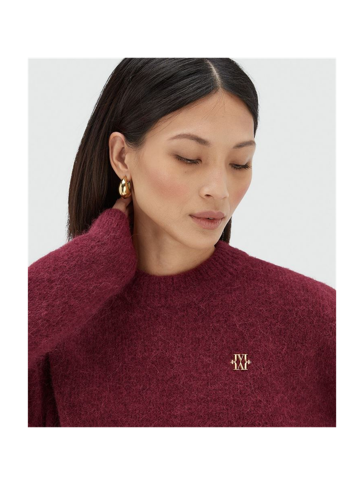 Bordeaux kleurige gebreide trui Fresia Josh V