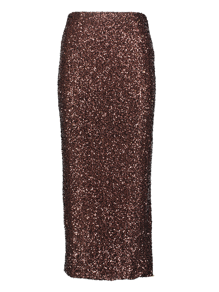 Bruine feestelijke rok in pailetten Lonne Josh V