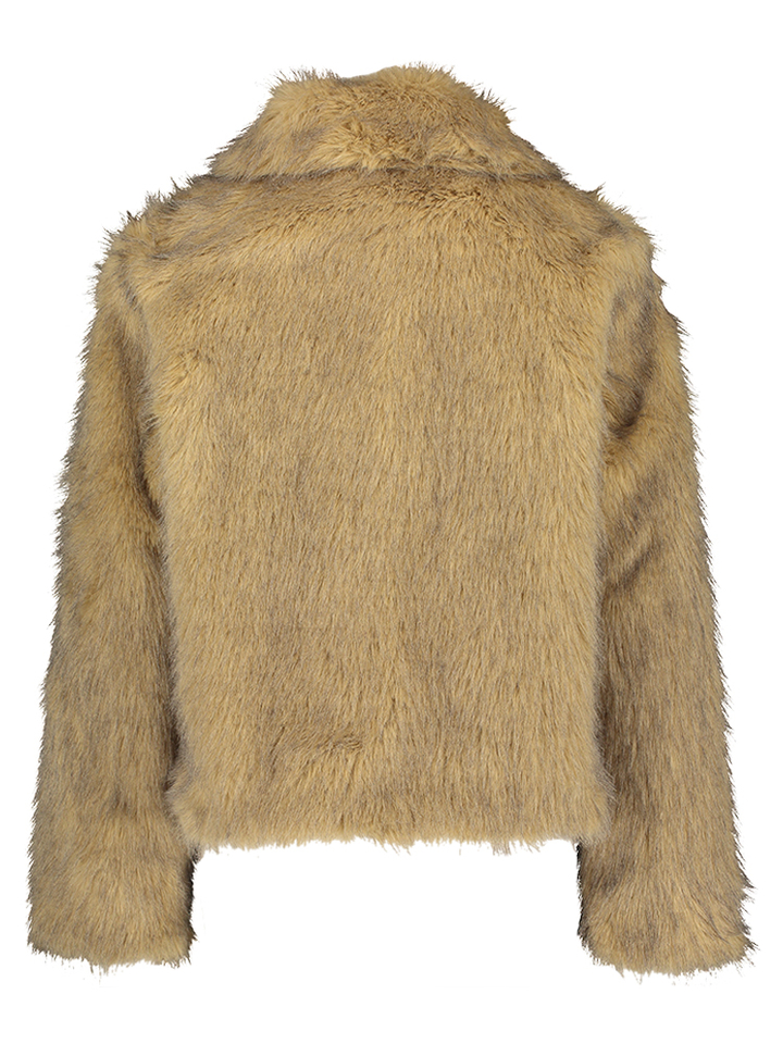 Beige jas in imitatiebont Egon Suncoo