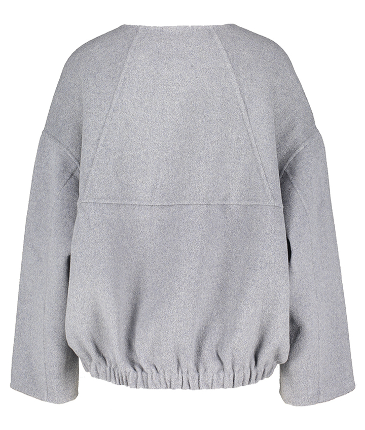 Grijze korte oversized bomber jacket Eddy Suncoo 