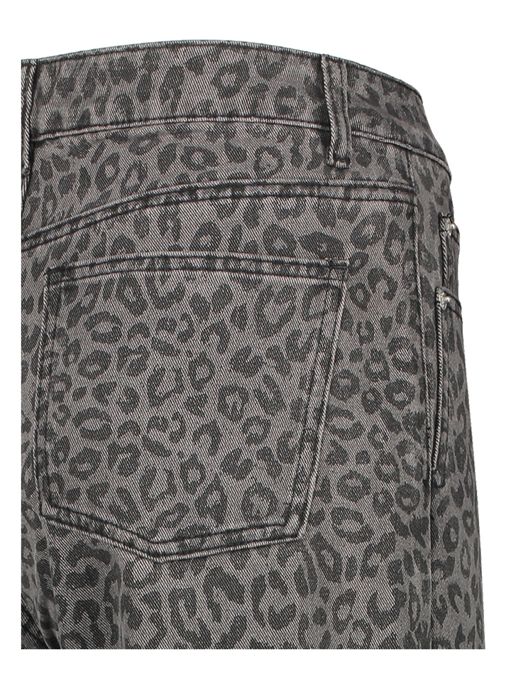 Donkergrijze straight jeans in dierenprint Robin Suncoo