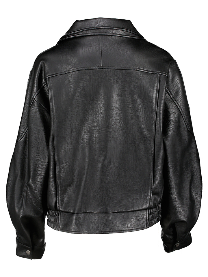Zwarte lederlook jas Early Suncoo