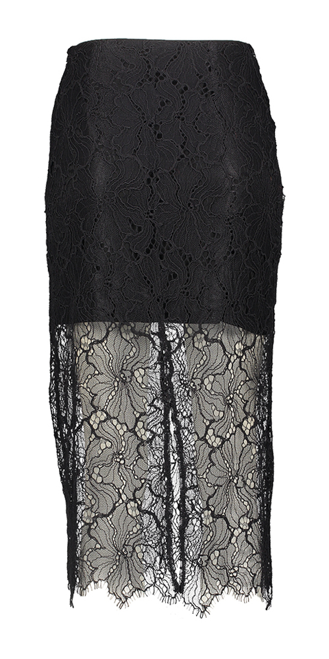 Zwarte halflange rok in broderie Faye Suncoo