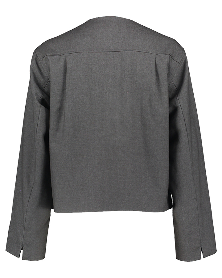 Donkergrijs kort vestje met knopen Magnolia Withblack