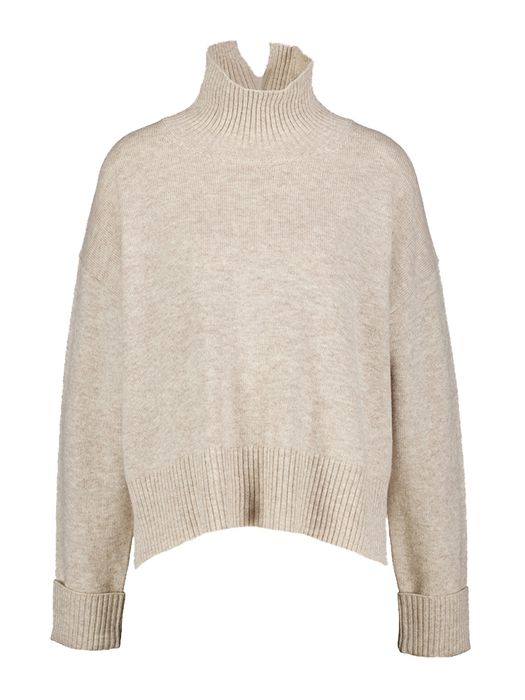 Zandkleurige wollen pull Harlow Withblack