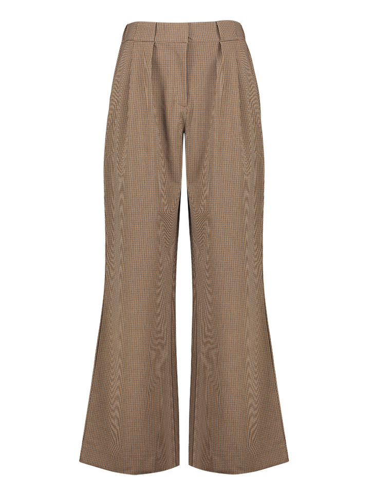 Cognac wijde broek Colette Witblack