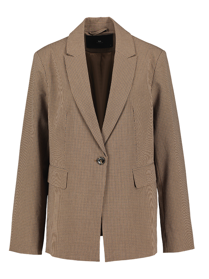 Bruin en zwart geruite blazer Colette Withblack