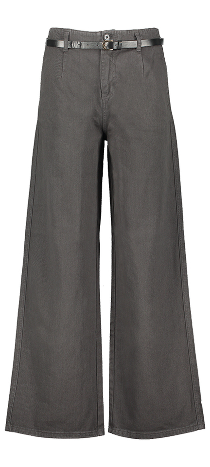 Grijze jeans broek Mila Wide Denim Withblack