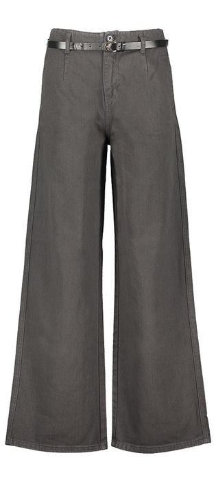 Grijze jeans broek Mila Wide Denim Withblack