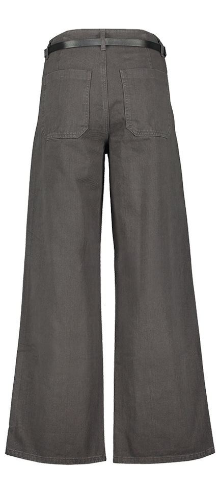 Grijze jeans broek Mila Wide Denim Withblack