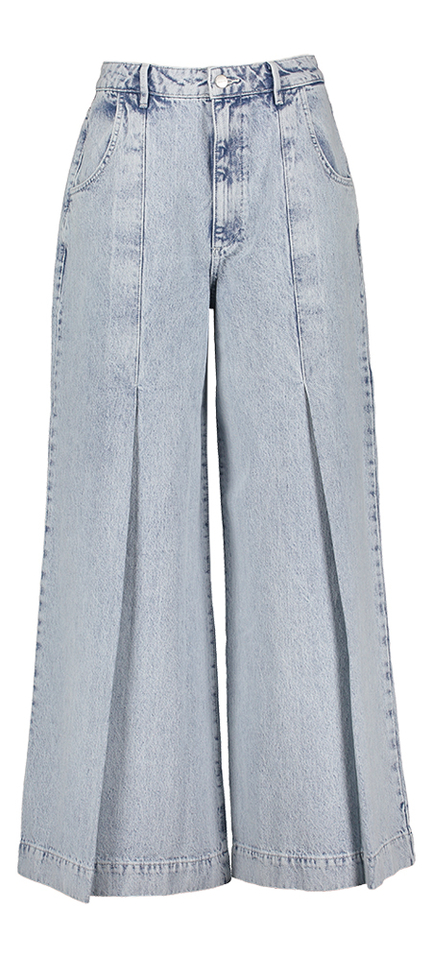 Licht blauwe wide leg jeans met plooi in het been Homage 