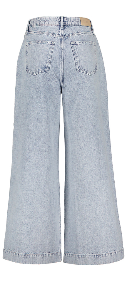 Licht blauwe wide leg jeans met plooi in het been Homage 