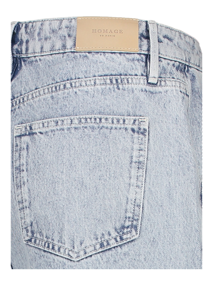 Licht blauwe wide leg jeans met plooi in het been Homage 