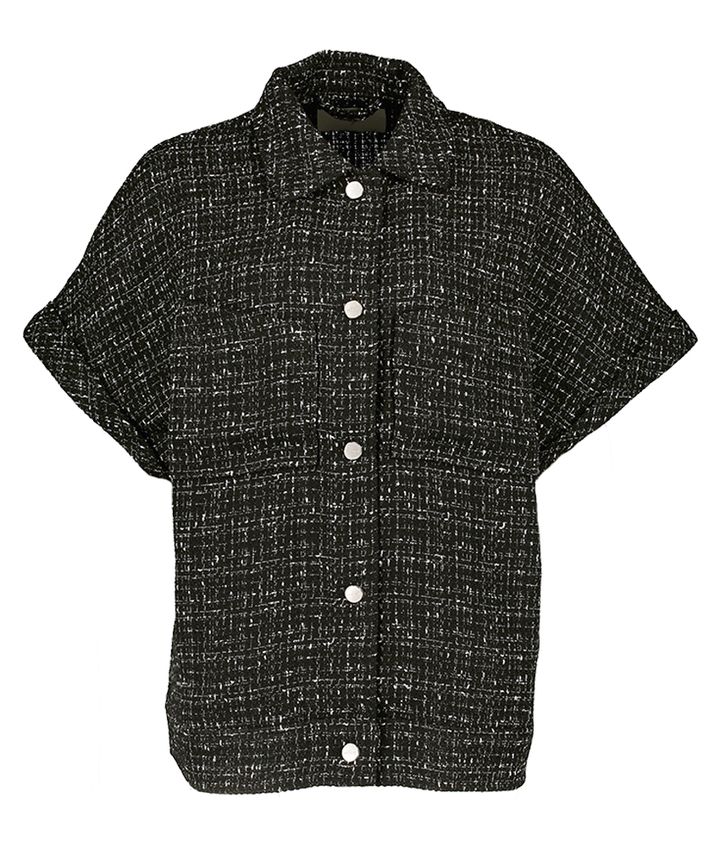 Zwart vestje met korte mouwen in chanel stijl Homage
