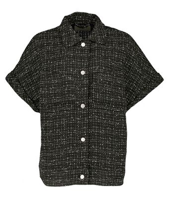 Zwart vestje met korte mouwen in chanel stijl Homage