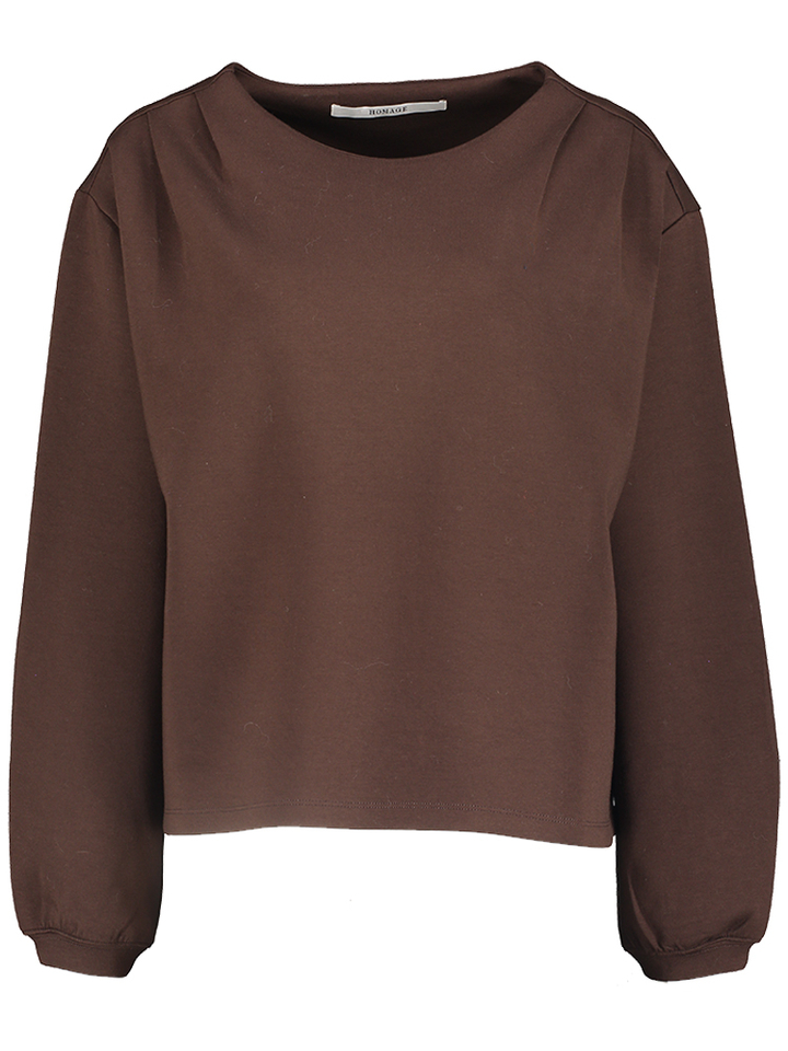 Donkerbruine sweater met ronde hals Homage
