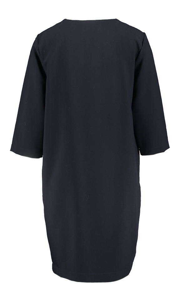 Donkerblauwe jurk met opgestikte zakken Thelma Dress Lalotti 