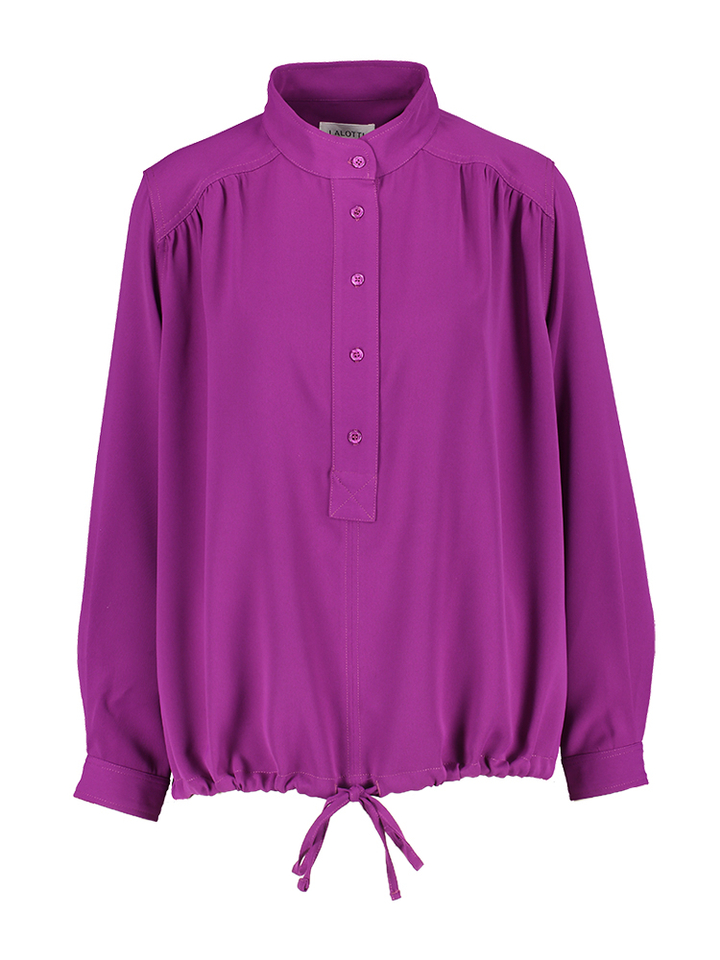 Paarse blouse met knoopsluiting Bilou bloes Lalotti