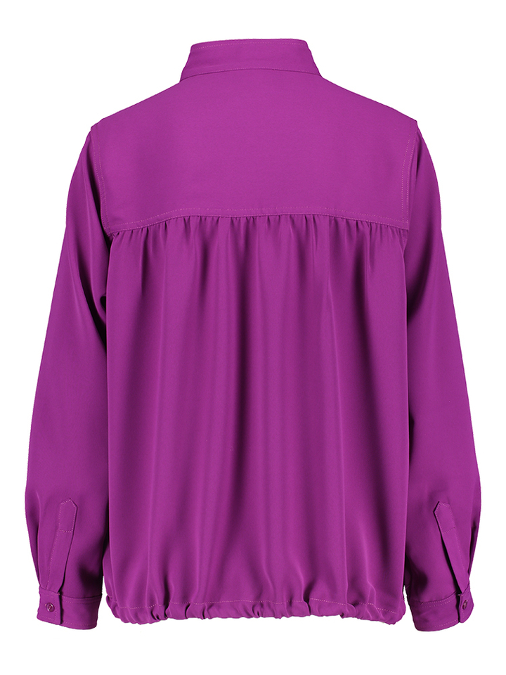 Paarse blouse met knoopsluiting Bilou bloes Lalotti