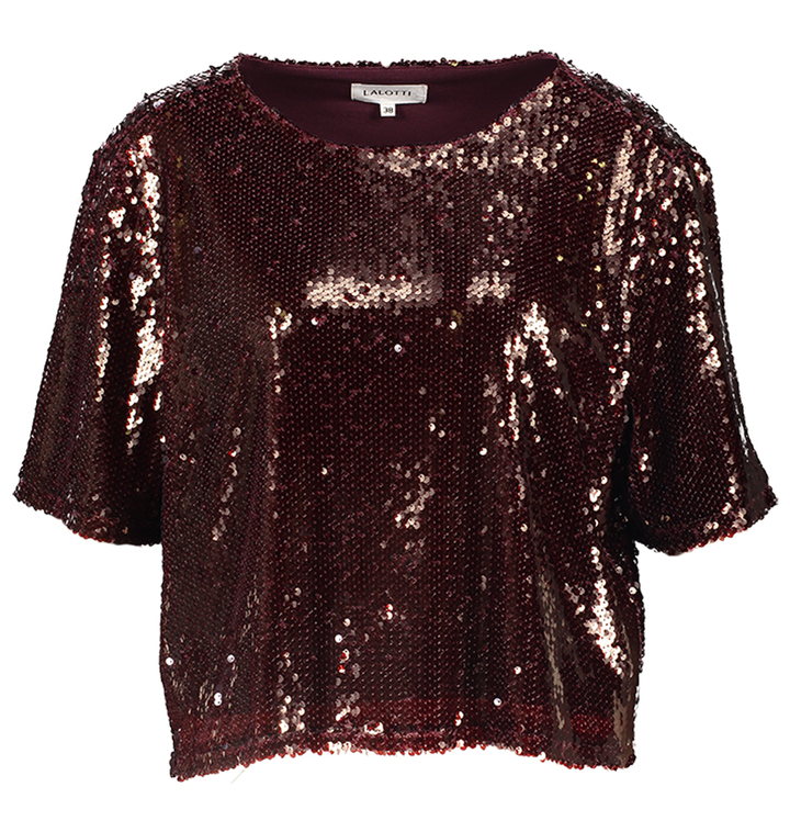 Bordeaux glitter blouse Taira top Lalotti