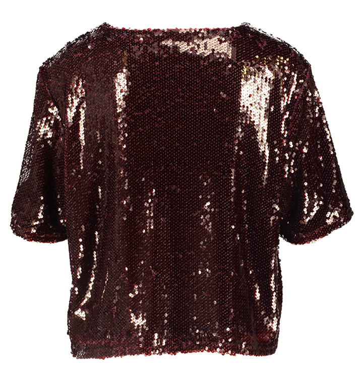 Bordeaux glitter blouse Taira top Lalotti