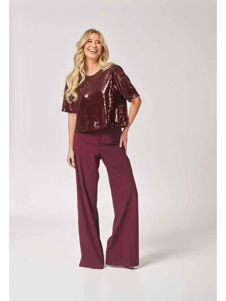 Bordeaux glitter blouse Taira top Lalotti